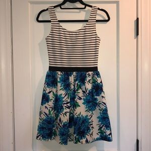Aqua Floral/Striped Sundress
